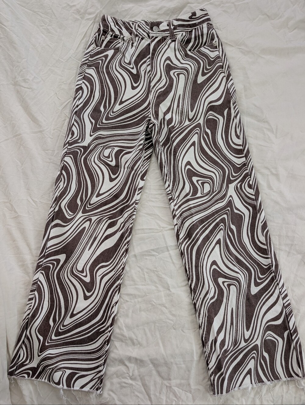 Glassons Brown & White Swirl Print Pants